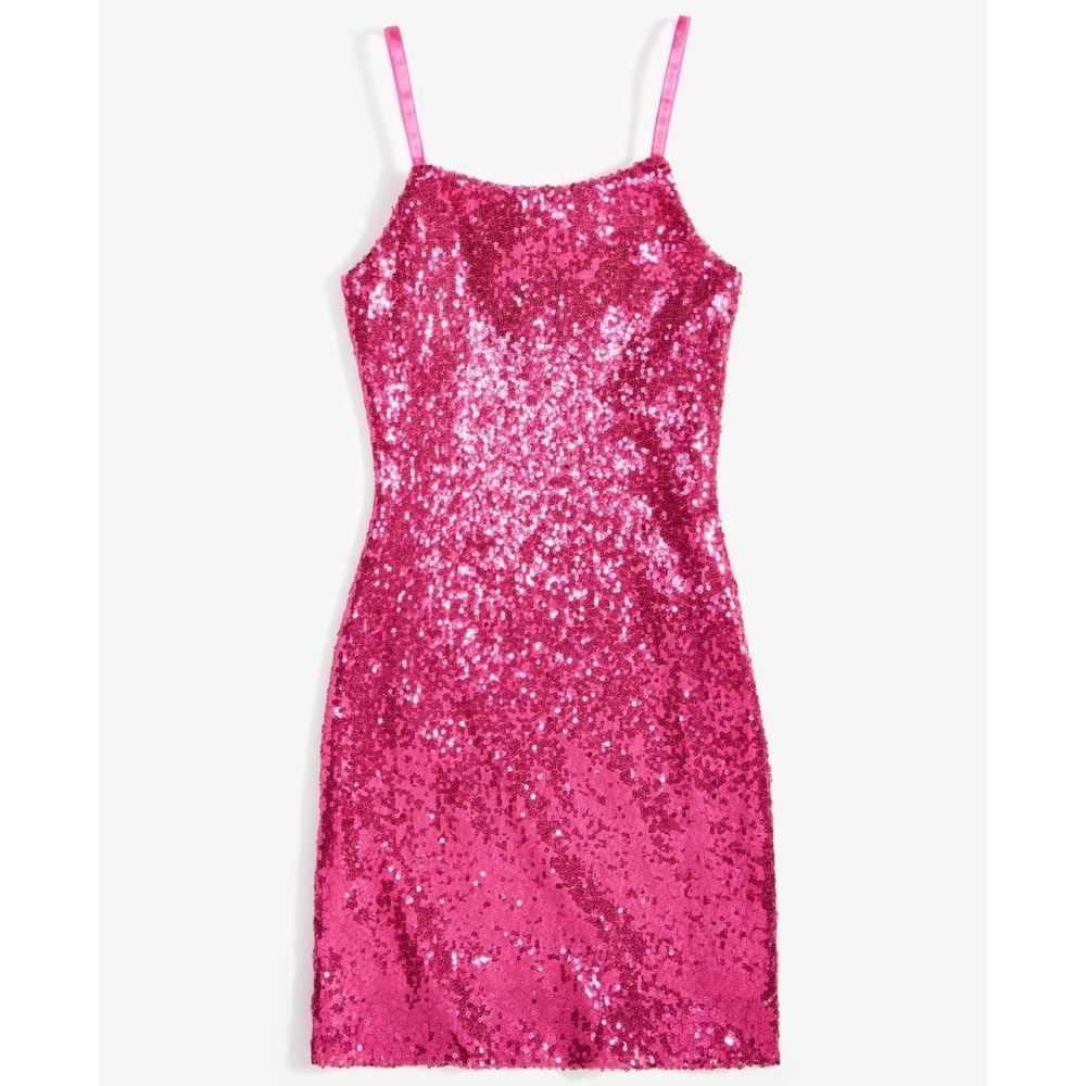 With Jules Girls Sleeveless Sequin Bodycon Dress Hot Pink Size Large $109